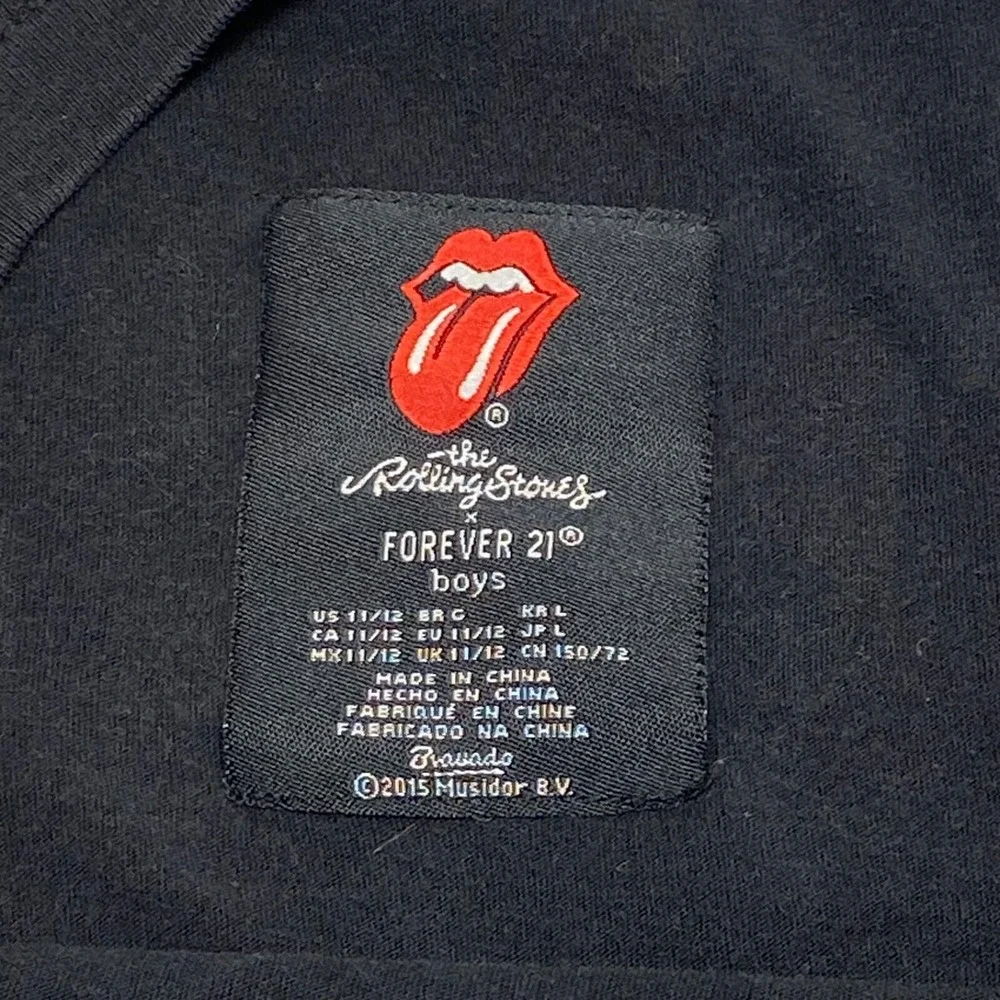 Rolling Stones Tour Of Europe '76 T-Shirt Boys 11/12 Large Black Forever 21 READ